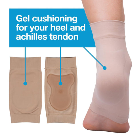 ZenToes Achilles Tendon Heel Protector - Compression Padded Sleeve Socks for Bursitis & Tendonitis, 1 Pair