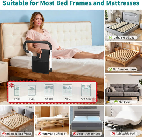 SEESMILE 2 300 lbs, Bed Rails for Elderly Adults Safety, Adjustable Bed Rail for Elderly, Bed Assist Rail for Senior