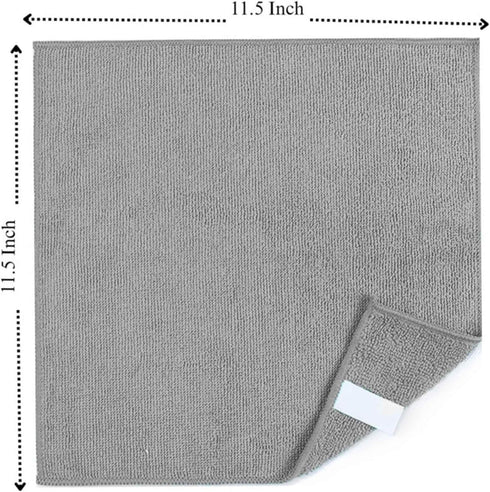 Microfiber Cleaning Cloth - Cleaning Rag for Kitchen and Cars (24, Gray)