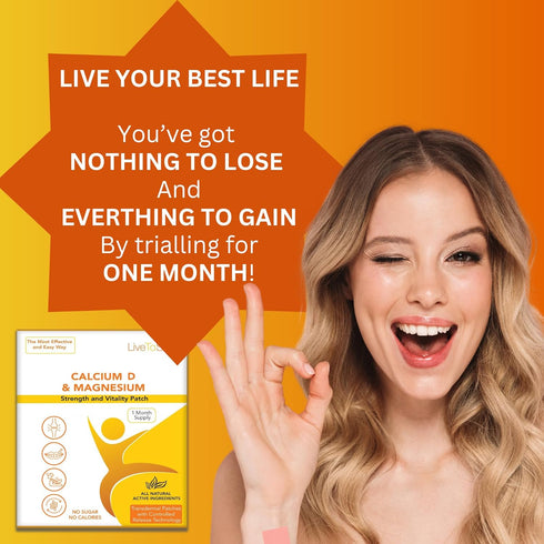 Calcium Magnesium D3 Topical Patches for Men and Women - One Month Supply, USA Made