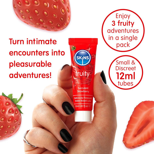 Set 3 Set SKINS Sex Lube - Water Based Lube, Tingle Lube and a Silicone Lubricant, with Flavored lubes for Couples