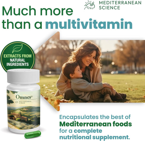 Omnes Complete Multivitamin - Natural Extracts, 12 Vitamins & Minerals, 60 Capsules