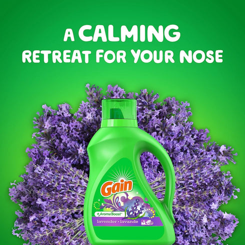 Gain + Aroma Boost Laundry Detergent Liquid Soap, Lavender Scent, 107 Loads, 154 Fl Oz, HE Compatible