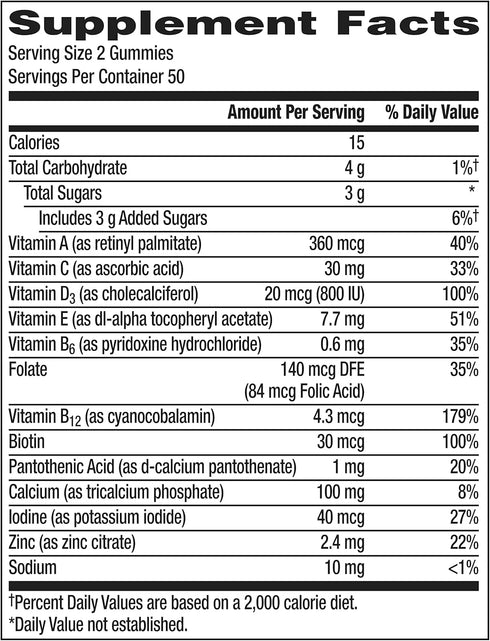 Centrum Women's Multivitamin Gummies, 100 Count, Tropical Fruit Flavors from Natural Sources, 50 Day Supply