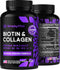 Biotin Vitamins 5000mcg for Hair, Skin & Nails with Marine Collagen Peptides & B Complex, 60 Caps