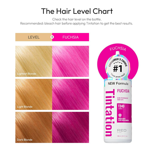 Red by Kiss Tintation Semi-Permanent Hair Color - Fuchsia, Aloe Vera, 5 Fl Oz
