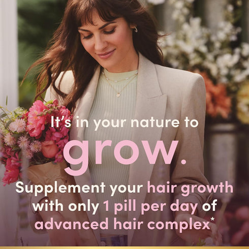 Nature's Bounty Hair Growth Supplement, 1 Per Day - 30 Capsules with Biotin, Silicon & Arginine for Thicker, Fuller Hair