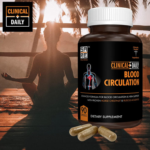 Clinical Daily Blood Circulation Supplements for Poor Circulation, 90 Capsules, Varicose Veins Treatment with Diosmin