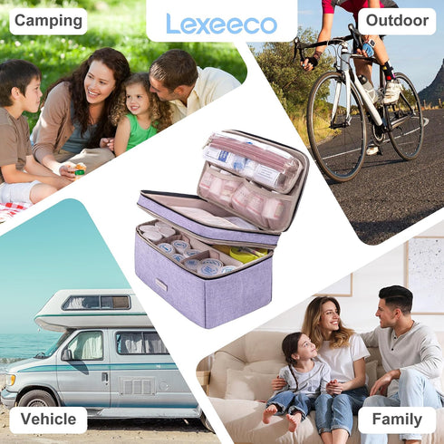 Lexeeco Medicine Storage Bag Pill Bottle Organizer with Portable Small Pouch Travel Medication Bottle Organizer
