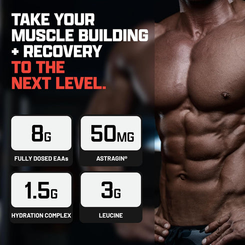 Nutrex Research EAA Hydration Powder, EAAs + BCAAs for Muscle Recovery, Strength, Endurance, Blood Orange Flavor