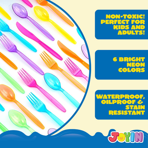 JOYIN 288 PCs Plastic Cutlery Hard Utensils for Cinco De Mayo Celebrations, Luau Party, Taco Tuesday Event, Mexican