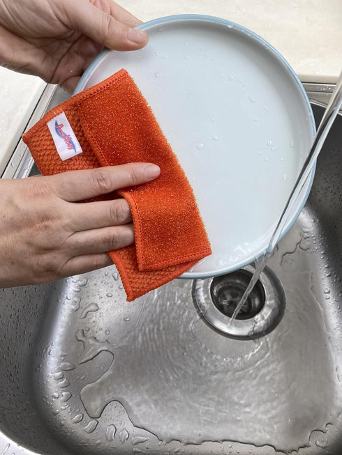 15 Pack Microfiber Scrub Dish Cleaning Cloths, Non-Scratch, Multi-use for Kitchen Household, Machine Washable