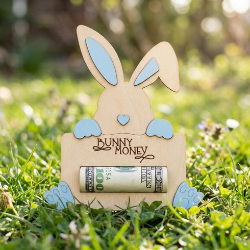 Set 2 of Easter Bunny Money Holders for Cash Gifts, Basket Stuffers for Kids, Toddlers, Baby Boy Girl, Cute Bunny Money