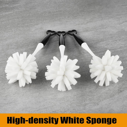 ALINK Pack of 3 Bottle Glass Dish Sponge Cleaning Brush with Handle