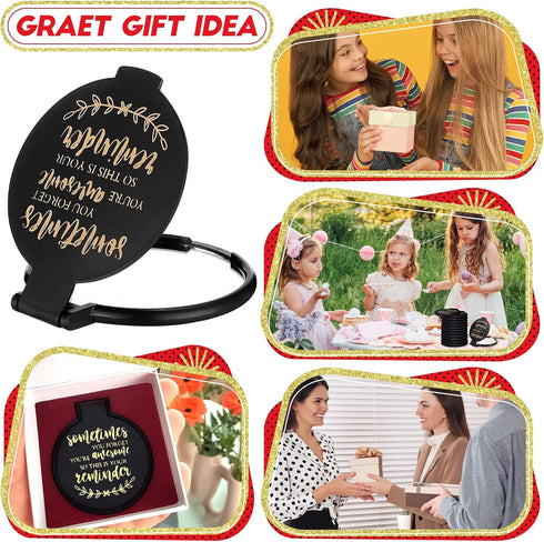 Weysat 48 Pcs Compact Mirror Bulk, Mini Inspirational Gifts, Pocket Folding Mirrors for Women