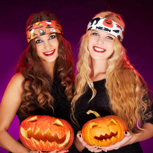 Waydress 12 Pcs Halloween Headbands for Women Stretchy Breathable Hair Accessories for Costume Party
