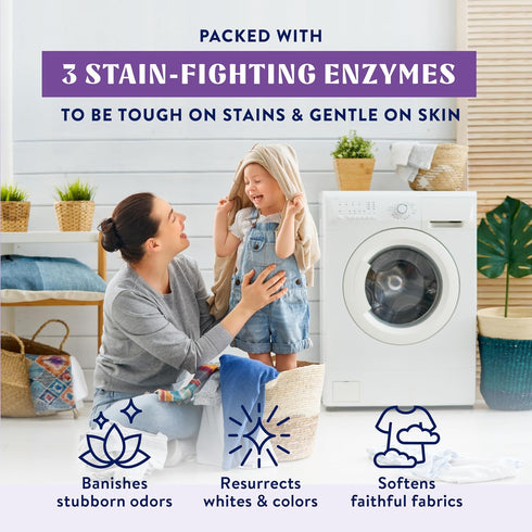 Concentrated Liquid Laundry Detergent Soap, 64 Loads, 32 oz, Wild Lavender, Eco-friendly, HE/Standard Compatible