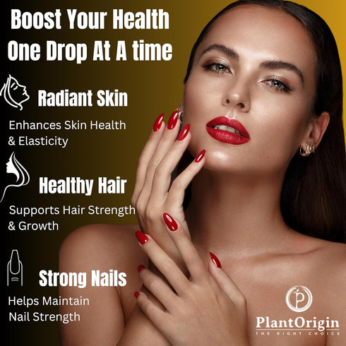 Extra Strength Biotin Liquid Drops, 15,000 MCG, Hair Growth Supplement for Men & Women, Vegan & Kosher - 60 Servings
