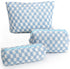 3 Pcs Checkered Makeup Bag Set for Girls Women, Large Capacity Travel Organizer Toiletry Pouch