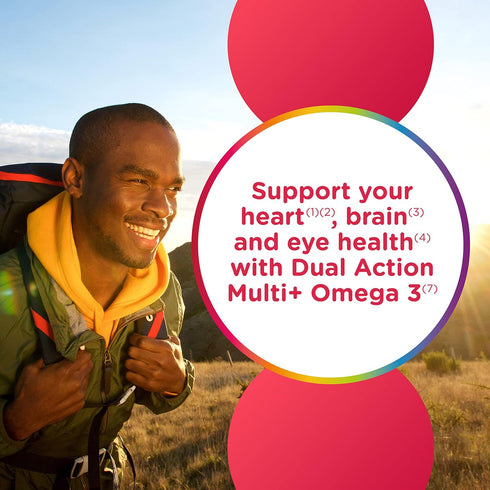Centrum MultiGummies Multi+ Omega 3 Dual Action, 110 Count, Adult Multivitamin, Strawberry/Lemon/Orange Flavors