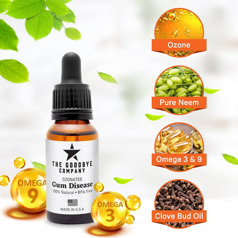 Ozonated Gum Disease Treatment, Natural Home Remedy for Oral Gum Disease, 100% Pure Neem and Clove Oils