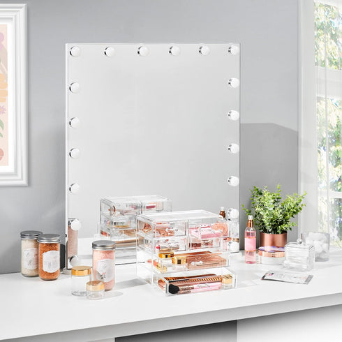 Sorbus Clear Makeup Organizer Display - Stylish Storage Case for Cosmetics, Jewelry & Hair Accessories