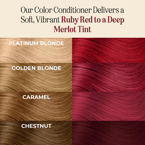 INH Semi Permanent Hair Color - Ruby Red Hair Dye, 6oz Color Depositing Conditioner, Vegan & Ammonia Free