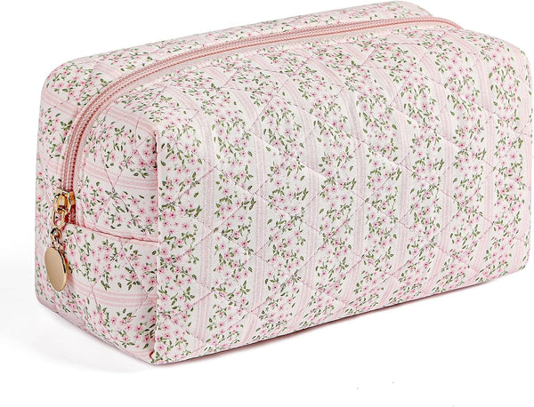 Makeup Bag Travel Cosmetic Bag for Women Girls, Floral Toiletry Organizer Makeup, Zipper Pouch, Portable Storage Bag