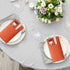 Dark Orange Napkins (50 Pack) - Disposable Linen-Feel Dinner Napkins with Built-in Flatware Pocket for Parties