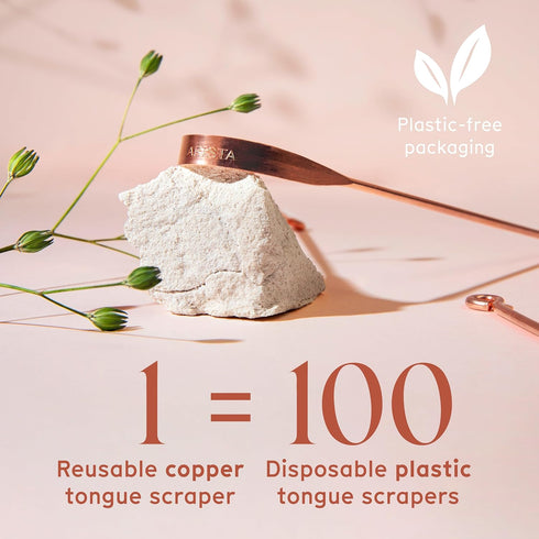 Arista Copper Tongue Scraper Kit, 2 Pack, Pure Copper Tongue Cleaner for Adults & Kids, Ayurvedic Metal Scraper