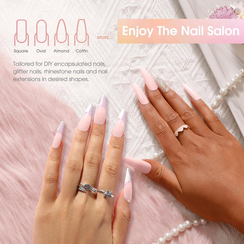 ROSALIND Pink Poly Nail Gel, 2 oz Soft Pink Poly Extension Gel for Natural Builder Nail Decoration, Long-Lasting