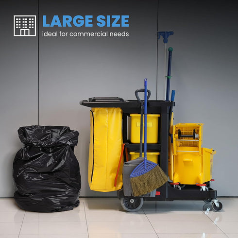 Heavy Duty 55 Gallon Trash Bags, 50 Count, Large Black Garbage Bags for Contractors, 35 x 55", Made in USA