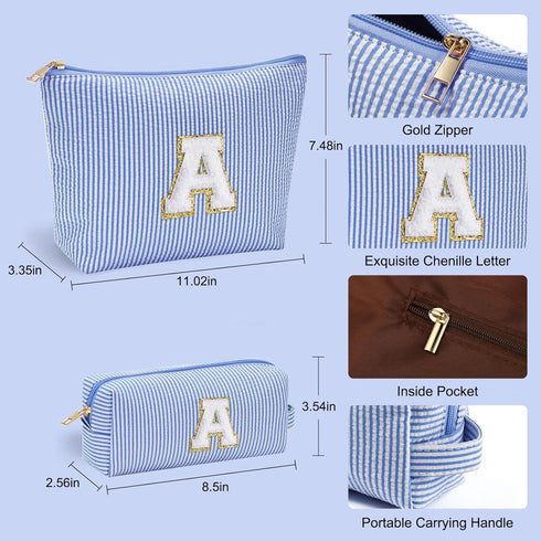 Personalized Makeup Bag for Women, Initial Travel Makeup Bag for Mom Birthday Gifts, Cosmetic Bag for Niece