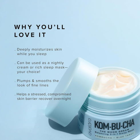 Avatara Kombucha The Moon Dream Night Cream - Non-Greasy 2-in-1 Night Cream for Deep Moisturization (50 ml)