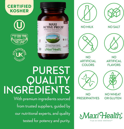 Probiotics for Digestive Health – 15 Strains, 20 Billion CFU for Men and Women with Lactobacillus Rhamnosus, 30 Capsules
