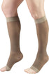 Truform Women's Knee High Length Sheer Compression Stockings, Open Toe, 15-20 mmHg, 20 Denier, Taupe, X-Large