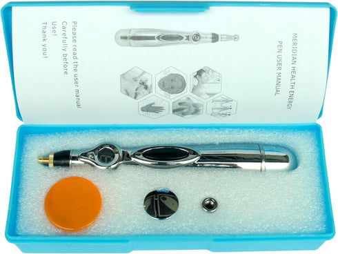 Electronic Meridian Acupuncture Pen with Multiple Treatment Tips, Acupressure Meridian Energy Massage