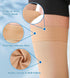 MGANG Medical Thigh High Compression Stockings, Pair, Open Toe, 20-30 mmHg, Beige M for Men & Women