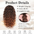 Curly Ponytail Extension Drawstring 16 Inch for Women, Natural Black Mixed Medium Auburn Clip-in Hairpiece