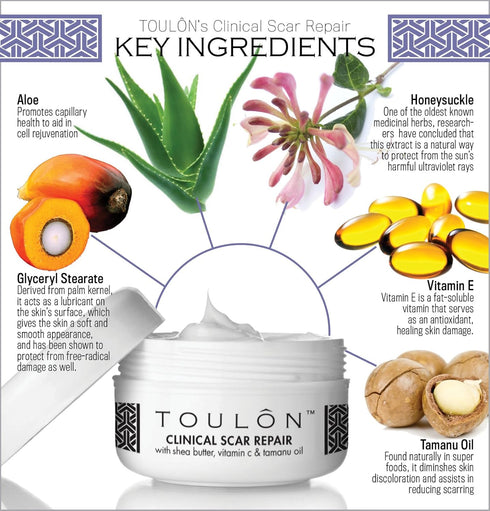 Scar Removal Cream with Shea Butter, Vitamin C & E, Tamanu Oil - Best for Old & New Scars