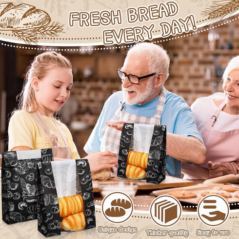 MotiMind 100 Packs 14 8.3 3.5 Inches Packaging Paper Bread Bags for Homemade Bread Sourdough x x Kraft Paper Bakery Bag