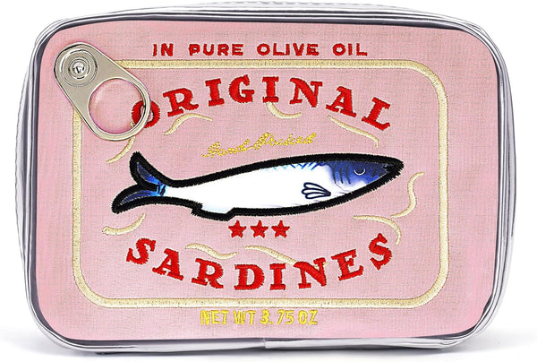Cessfle Funny Sardine Tin Fish Makeup Bag - Creative Kawaii Cosmetic Pouch for Women & Coquette Make Up Storage