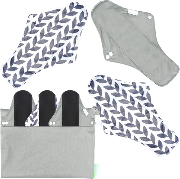 Wegreeco Reusable Menstrual Pads, Soft Cloth Sanitary Pads, 6 Pack with 1 Cloth Mini Wet Bag