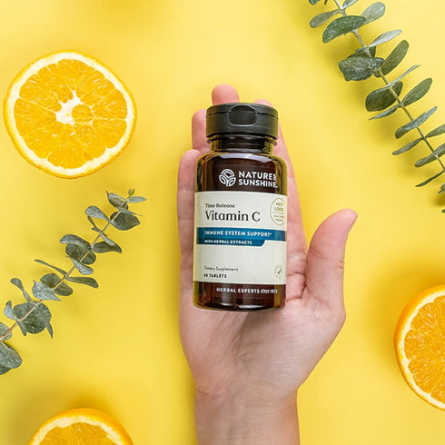 Natures Sunshine Vitamin C Time Release, 1000 mg, 120 Tablets for Immune Support and Free Radical Quenching