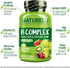NATURELO Vitamin B Complex - Methyl B12, Methyl Folate, Vitamin B6, Biotin, Choline, CoQ10, 120 Capsules