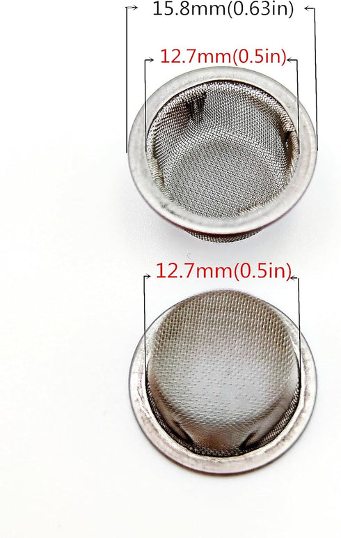 15pcs 1/2 Inch Pipe Screens - Premium 304 Stainless Steel Pipe Screen Filters with Metal Storage Box