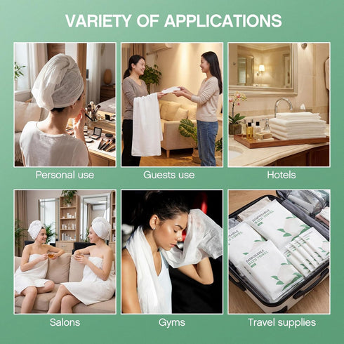 Tegeme 40 Pack Set 20 Pack 55 28 Inches 20 20 12 Inches Disposable Towel Individually Wrapped Include x Bath Towels