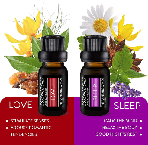 Pure Daily Care Aromatherapy Top 10 Essential Oil Synergy Blend Set - 10 x 10 ml Blends, Therapeutic Grade