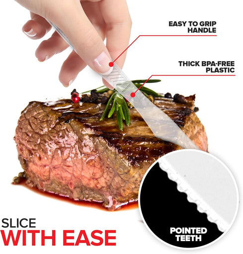 Stock Your Home Clear Plastic Knives, Heavyweight Plastic Knives (300 Pack), Disposable Plasticware Bulk, Clear Heavy