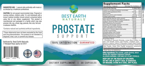 Best Earth Naturals Prostate Support Supplement for Men, 30 Day Supply